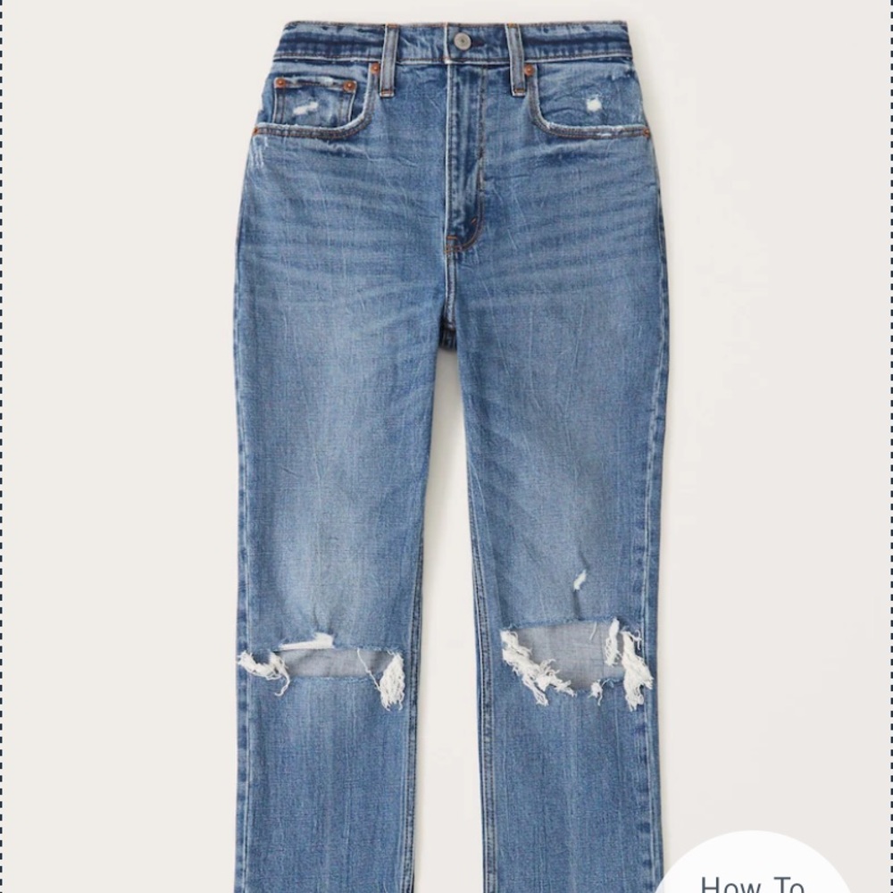 Abercrombie Curve Love Ultra High Rise Ankle Straight Jeans size 26 NWOT